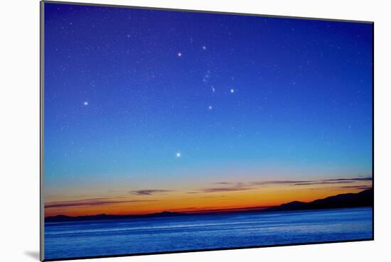 Orion Over the Georgia Strait, Canada-David Nunuk-Mounted Photographic Print