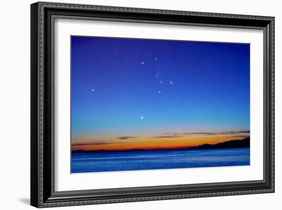 Orion Over the Georgia Strait, Canada-David Nunuk-Framed Photographic Print