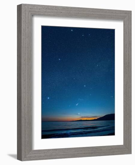 Orion Over the Georgia Strait, Canada-David Nunuk-Framed Photographic Print