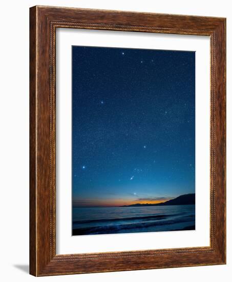 Orion Over the Georgia Strait, Canada-David Nunuk-Framed Photographic Print