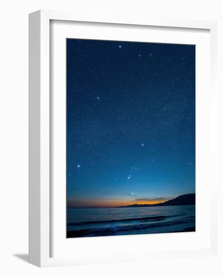 Orion Over the Georgia Strait, Canada-David Nunuk-Framed Photographic Print