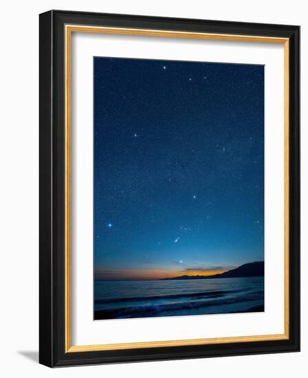 Orion Over the Georgia Strait, Canada-David Nunuk-Framed Photographic Print