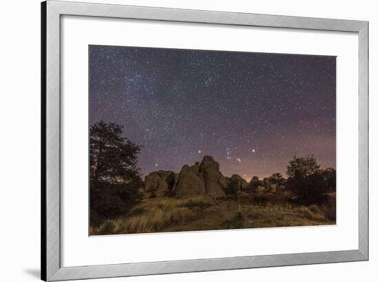 Orion Rising at the City of Rocks State Park, New Mexico-Stocktrek Images-Framed Photographic Print