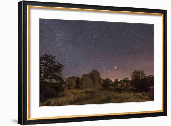 Orion Rising at the City of Rocks State Park, New Mexico-Stocktrek Images-Framed Photographic Print