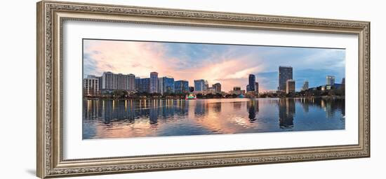 Orlando Downtown Lake Eola Panorama with Urban Buildings and Reflection-Songquan Deng-Framed Photographic Print