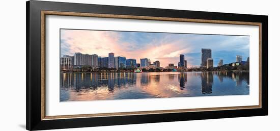 Orlando Downtown Lake Eola Panorama with Urban Buildings and Reflection-Songquan Deng-Framed Photographic Print