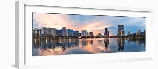 Orlando Downtown Lake Eola Panorama with Urban Buildings and Reflection-Songquan Deng-Framed Photographic Print