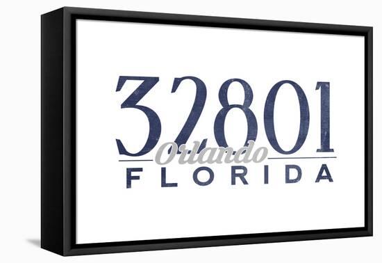 Orlando, Florida - 32801 Zip Code (Blue)-Lantern Press-Framed Stretched Canvas