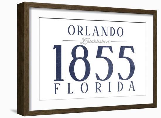 Orlando, Florida - Established Date (Blue)-Lantern Press-Framed Art Print