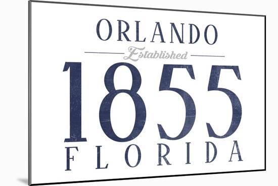 Orlando, Florida - Established Date (Blue)-Lantern Press-Mounted Art Print