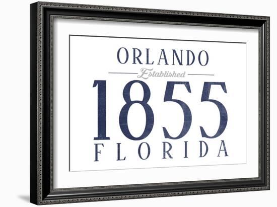 Orlando, Florida - Established Date (Blue)-Lantern Press-Framed Art Print