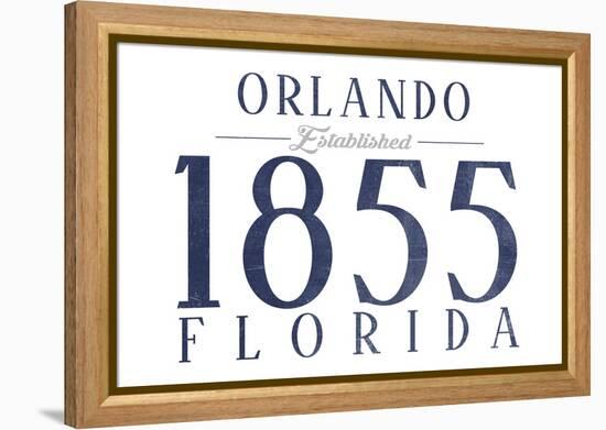 Orlando, Florida - Established Date (Blue)-Lantern Press-Framed Stretched Canvas