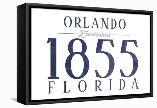 Orlando, Florida - Established Date (Blue)-Lantern Press-Framed Stretched Canvas