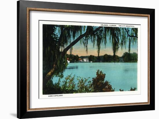 Orlando, Florida - Lake Copeland Scene-Lantern Press-Framed Art Print