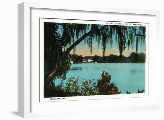 Orlando, Florida - Lake Copeland Scene-Lantern Press-Framed Art Print