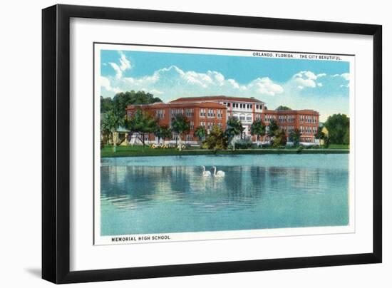 Orlando, Florida - Memorial High School Exterior-Lantern Press-Framed Art Print