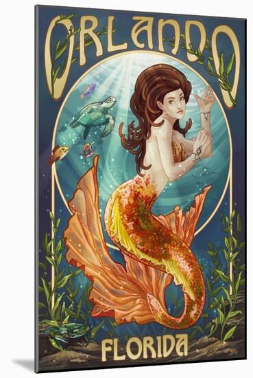 Orlando, Florida - Mermaid-Lantern Press-Mounted Art Print