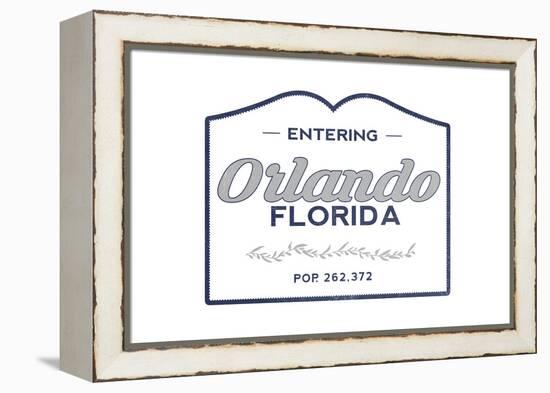 Orlando, Florida - Now Entering (Blue)-Lantern Press-Framed Stretched Canvas