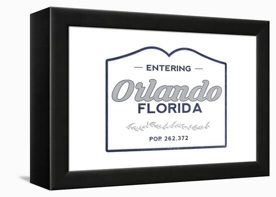 Orlando, Florida - Now Entering (Blue)-Lantern Press-Framed Stretched Canvas