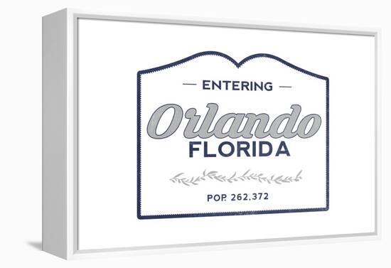 Orlando, Florida - Now Entering (Blue)-Lantern Press-Framed Stretched Canvas