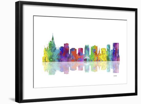 Orlando Florida Skyline 1-Marlene Watson-Framed Giclee Print