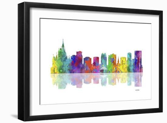 Orlando Florida Skyline 1-Marlene Watson-Framed Giclee Print