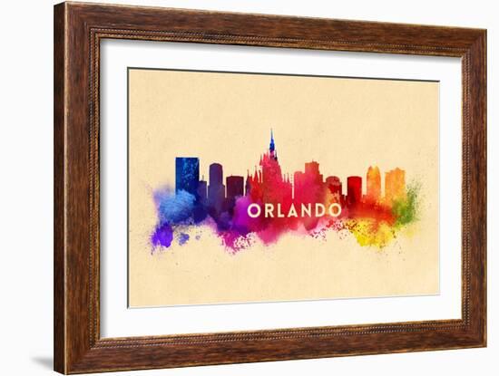 Orlando, Florida - Skyline Abstract-Lantern Press-Framed Art Print