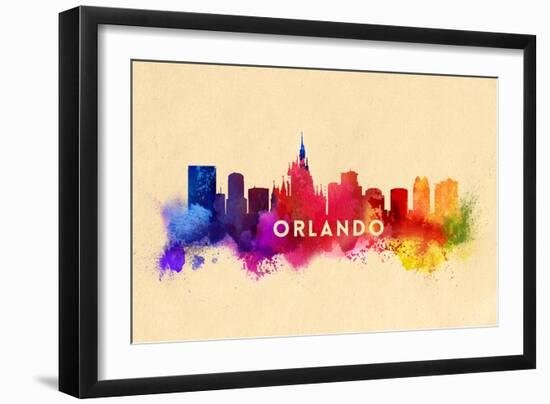 Orlando, Florida - Skyline Abstract-Lantern Press-Framed Art Print