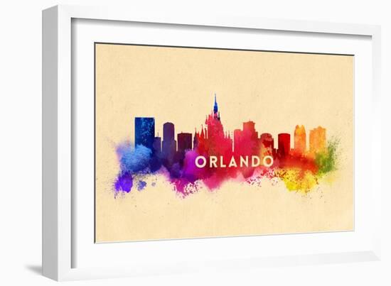 Orlando, Florida - Skyline Abstract-Lantern Press-Framed Art Print