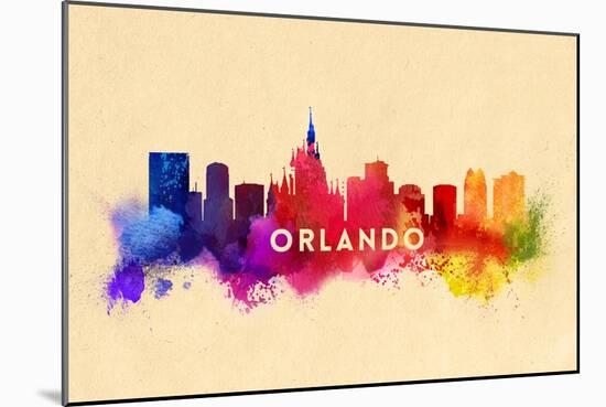 Orlando, Florida - Skyline Abstract-Lantern Press-Mounted Art Print