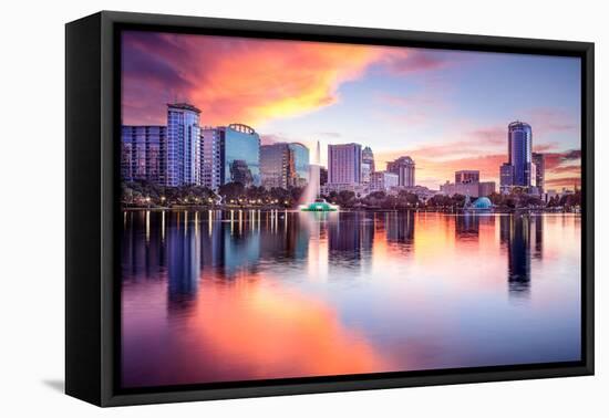 Orlando, Florida, USA Downtown City Skyline from Eola Park.-SeanPavonePhoto-Framed Premier Image Canvas