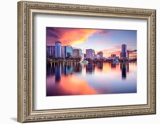 Orlando, Florida, USA Downtown City Skyline from Eola Park.-SeanPavonePhoto-Framed Photographic Print