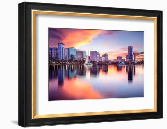 Orlando, Florida, USA Downtown City Skyline from Eola Park.-SeanPavonePhoto-Framed Photographic Print