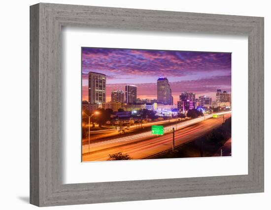 Orlando, Florida, USA Downtown Cityscape over the Highway.-SeanPavonePhoto-Framed Photographic Print