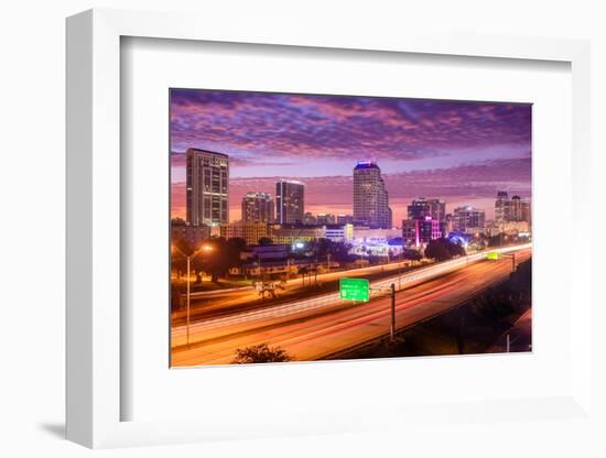 Orlando, Florida, USA Downtown Cityscape over the Highway.-SeanPavonePhoto-Framed Photographic Print