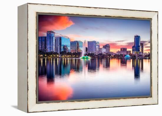 Orlando, Florida, USA Skyline at Eola Lake.-SeanPavonePhoto-Framed Premier Image Canvas