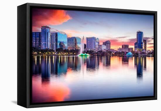 Orlando, Florida, USA Skyline at Eola Lake.-SeanPavonePhoto-Framed Premier Image Canvas