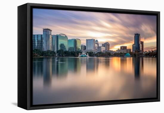 Orlando, Florida, USA Skyline at Eola Lake.-SeanPavonePhoto-Framed Premier Image Canvas