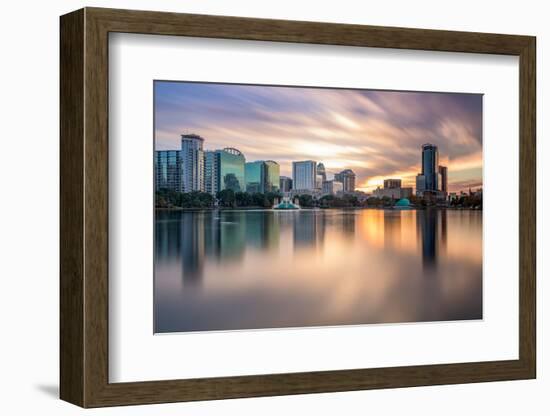 Orlando, Florida, USA Skyline at Eola Lake.-SeanPavonePhoto-Framed Photographic Print