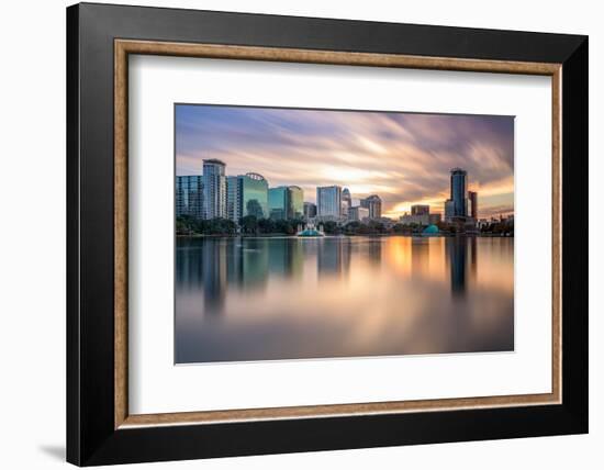 Orlando, Florida, USA Skyline at Eola Lake.-SeanPavonePhoto-Framed Photographic Print