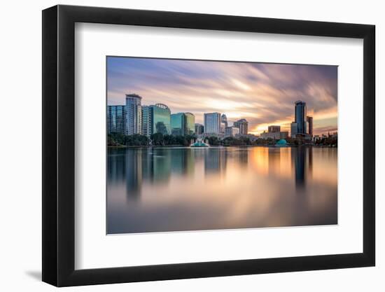 Orlando, Florida, USA Skyline at Eola Lake.-SeanPavonePhoto-Framed Photographic Print