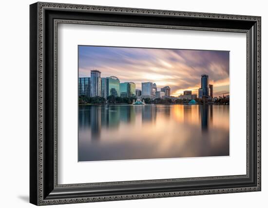 Orlando, Florida, USA Skyline at Eola Lake.-SeanPavonePhoto-Framed Photographic Print