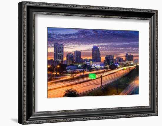 Orlando, Florida, USA Skyline over the Highway.-SeanPavonePhoto-Framed Photographic Print