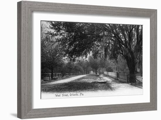 Orlando, Florida - View Down West Street-Lantern Press-Framed Art Print