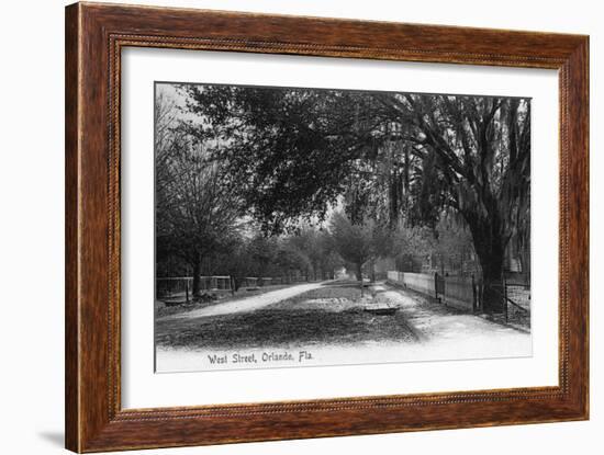 Orlando, Florida - View Down West Street-Lantern Press-Framed Art Print