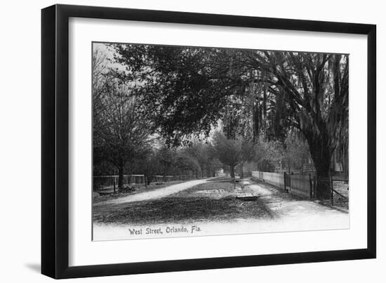 Orlando, Florida - View Down West Street-Lantern Press-Framed Art Print