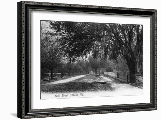 Orlando, Florida - View Down West Street-Lantern Press-Framed Art Print