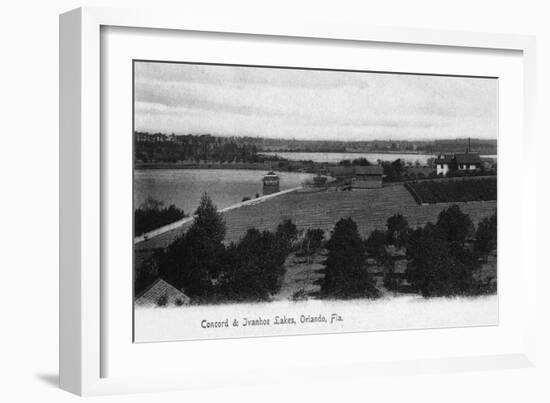 Orlando, Florida - View of Concord and Ivanhoe Lakes-Lantern Press-Framed Art Print
