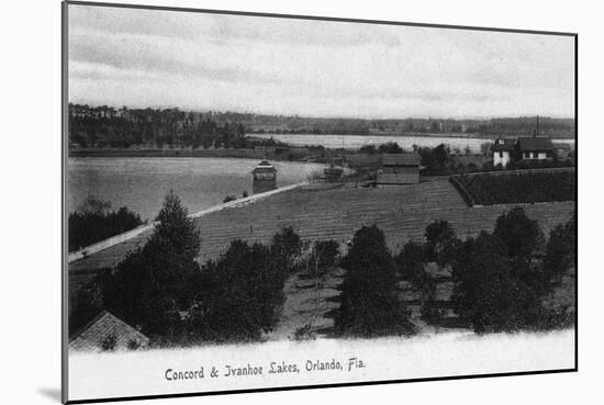 Orlando, Florida - View of Concord and Ivanhoe Lakes-Lantern Press-Mounted Art Print