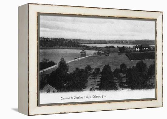 Orlando, Florida - View of Concord and Ivanhoe Lakes-Lantern Press-Framed Stretched Canvas